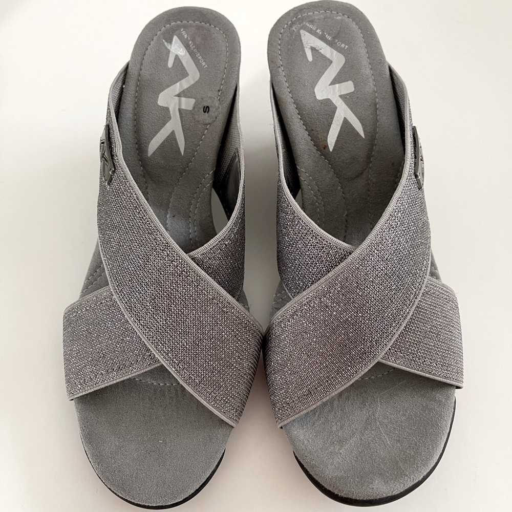 Anne Klein New Sport Silver Wedge Heel Size 6M Women’s shoes
